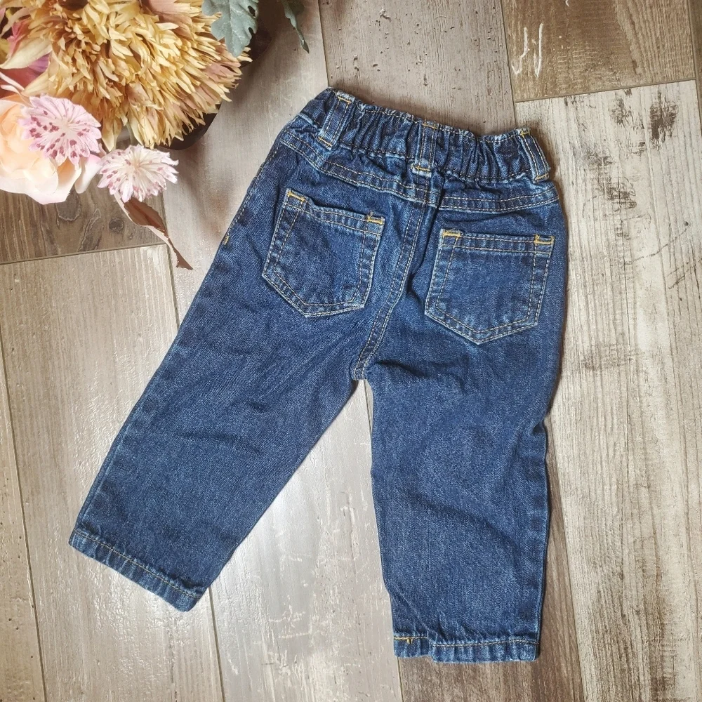 Carter's Baby Boy Dark Wash Denim Blue Jeans Size 9m 100% Cotton NWOT